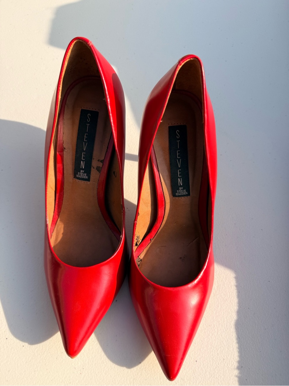 Steve Madden Red Patent Pointed-Toe Pumps
